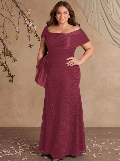 Elegant Mermaid Beading Lace Mother Of The Bride Dresses With Unremovable Satin Wrap, product image 60