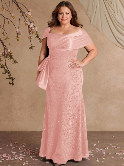 Elegant Mermaid Beading Lace Mother Of The Bride Dresses With Unremovable Satin Wrap, product image 40