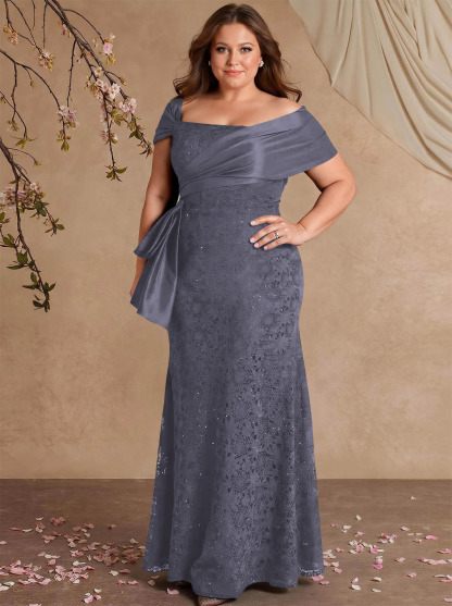 Elegant Mermaid Beading Lace Mother Of The Bride Dresses With Unremovable Satin Wrap, product image 18