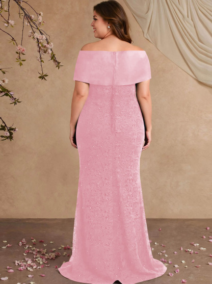 Elegant Mermaid Beading Lace Mother Of The Bride Dresses With Unremovable Satin Wrap, product image 51