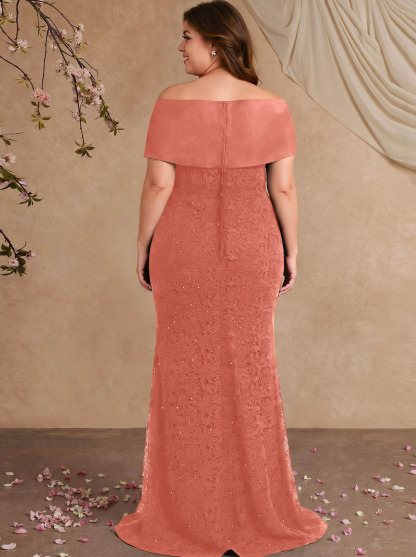 Elegant Mermaid Beading Lace Mother Of The Bride Dresses With Unremovable Satin Wrap, product image 47