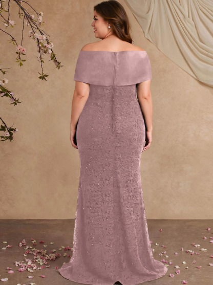 Elegant Mermaid Beading Lace Mother Of The Bride Dresses With Unremovable Satin Wrap, product image 39