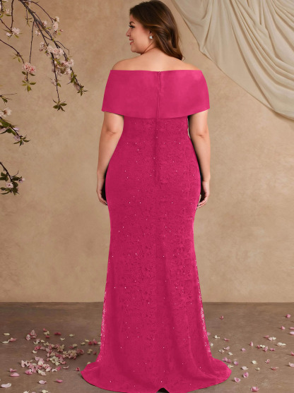 Elegant Mermaid Beading Lace Mother Of The Bride Dresses With Unremovable Satin Wrap, product image 37