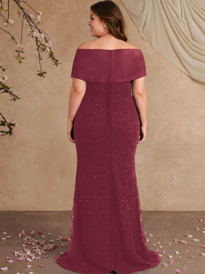 Elegant Mermaid Beading Lace Mother Of The Bride Dresses With Unremovable Satin Wrap, product image 61