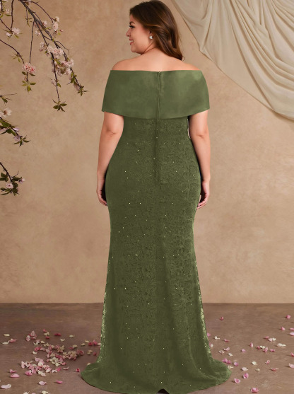 Elegant Mermaid Beading Lace Mother Of The Bride Dresses With Unremovable Satin Wrap, product image 11
