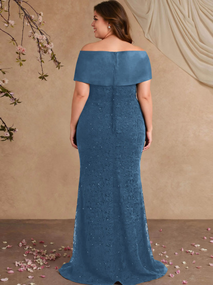 Elegant Mermaid Beading Lace Mother Of The Bride Dresses With Unremovable Satin Wrap, product image 17