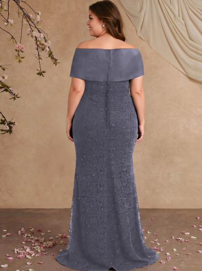 Elegant Mermaid Beading Lace Mother Of The Bride Dresses With Unremovable Satin Wrap, product image 19