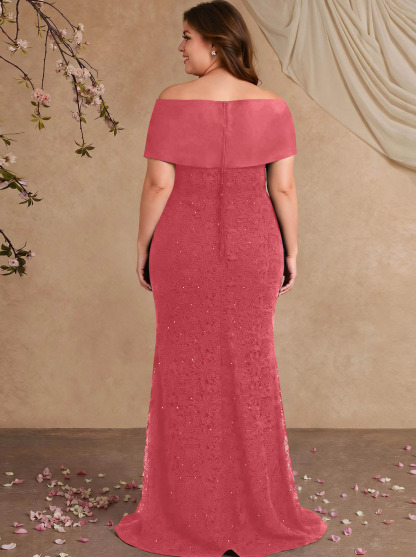 Elegant Mermaid Beading Lace Mother Of The Bride Dresses With Unremovable Satin Wrap, product image 65