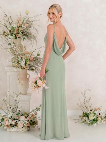 Cowl Back Trumpet/Mermaid Chiffon Bridesmaid Dresses