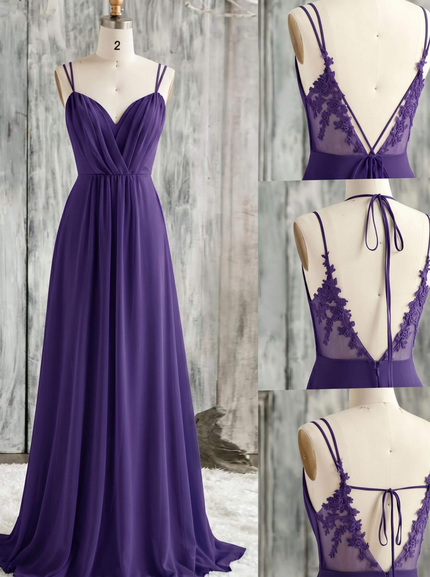 Lace Spaghetti Straps Convertible Bridesmaid Dresses (3 Styles To Wear), product image 118