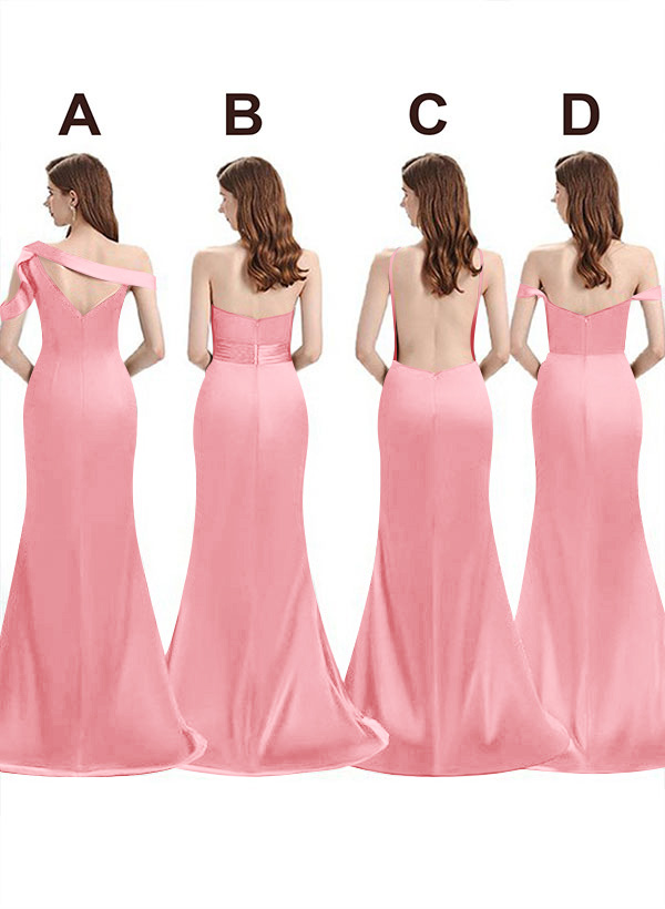 Mermaid Floor-Length Stretch Satin Bridesmaid Dresses With Split Front, product image 8