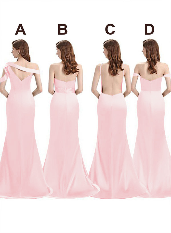 Mermaid Floor-Length Stretch Satin Bridesmaid Dresses With Split Front, product image 13