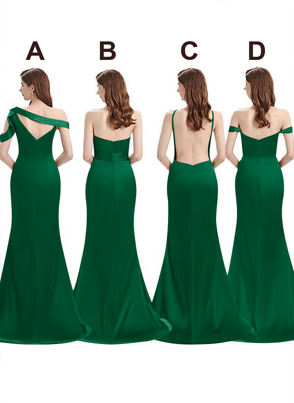 Mermaid Floor-Length Stretch Satin Bridesmaid Dresses With Split Front, product image 27