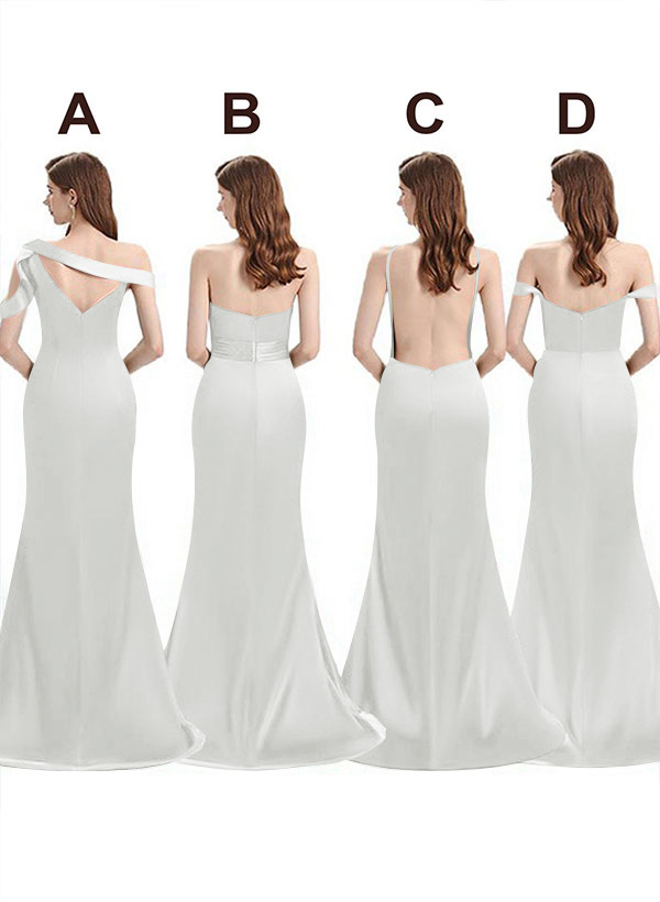 Mermaid Floor-Length Stretch Satin Bridesmaid Dresses With Split Front, product image 49