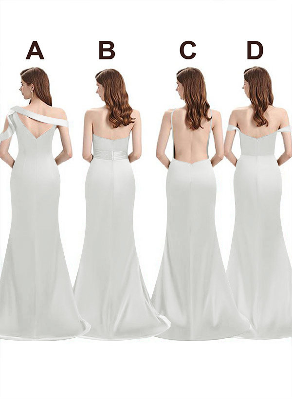 Mermaid Floor-Length Stretch Satin Bridesmaid Dresses With Split Front, product image 49