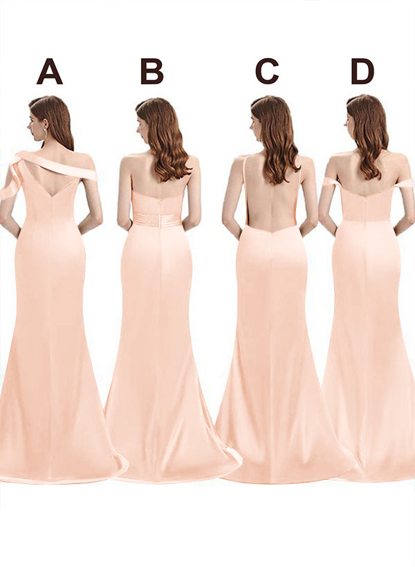 Mermaid Floor-Length Stretch Satin Bridesmaid Dresses With Split Front, product image 93