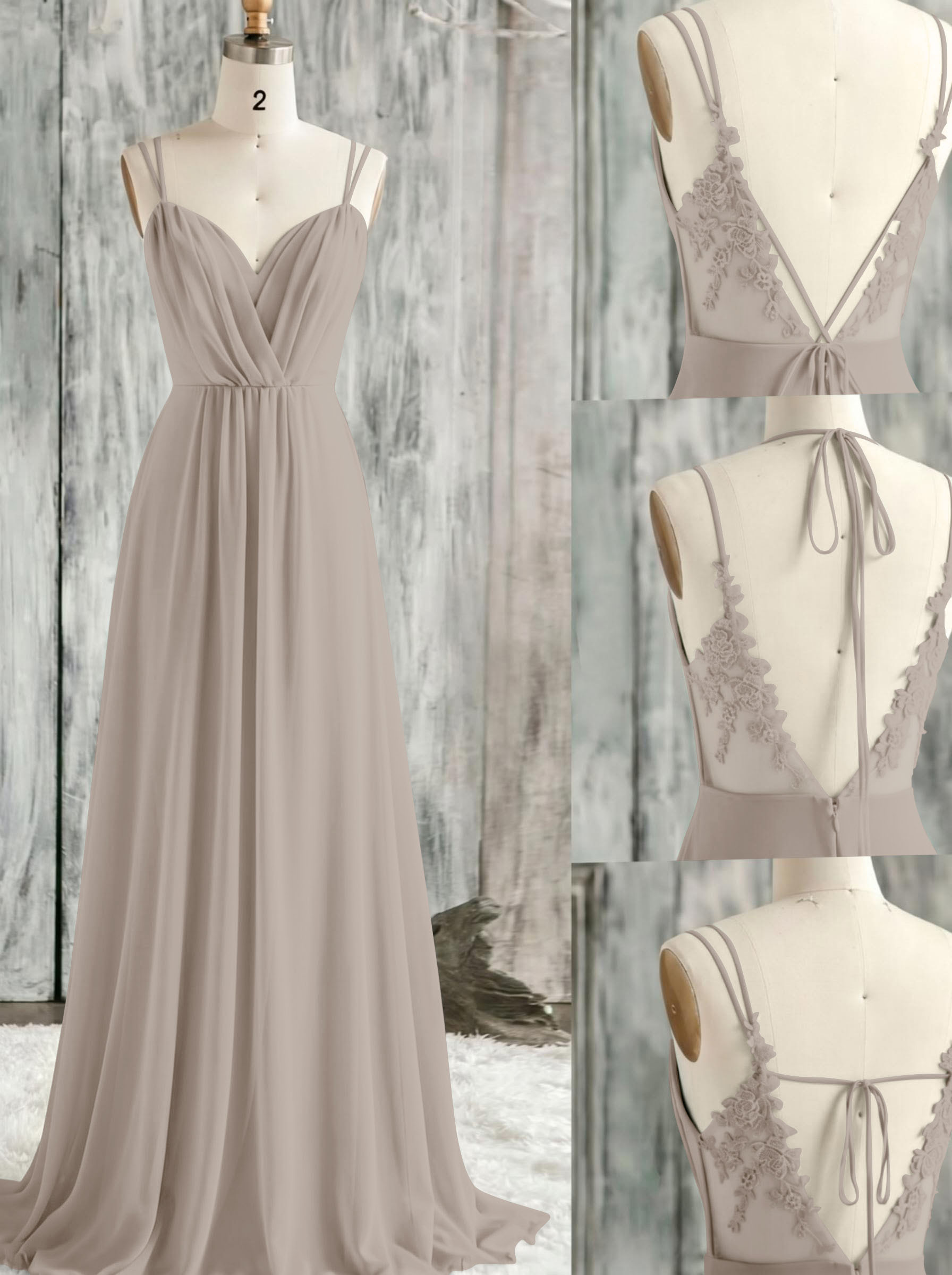 Lace Spaghetti Straps Convertible Bridesmaid Dresses (3 Styles To Wear), product image 184