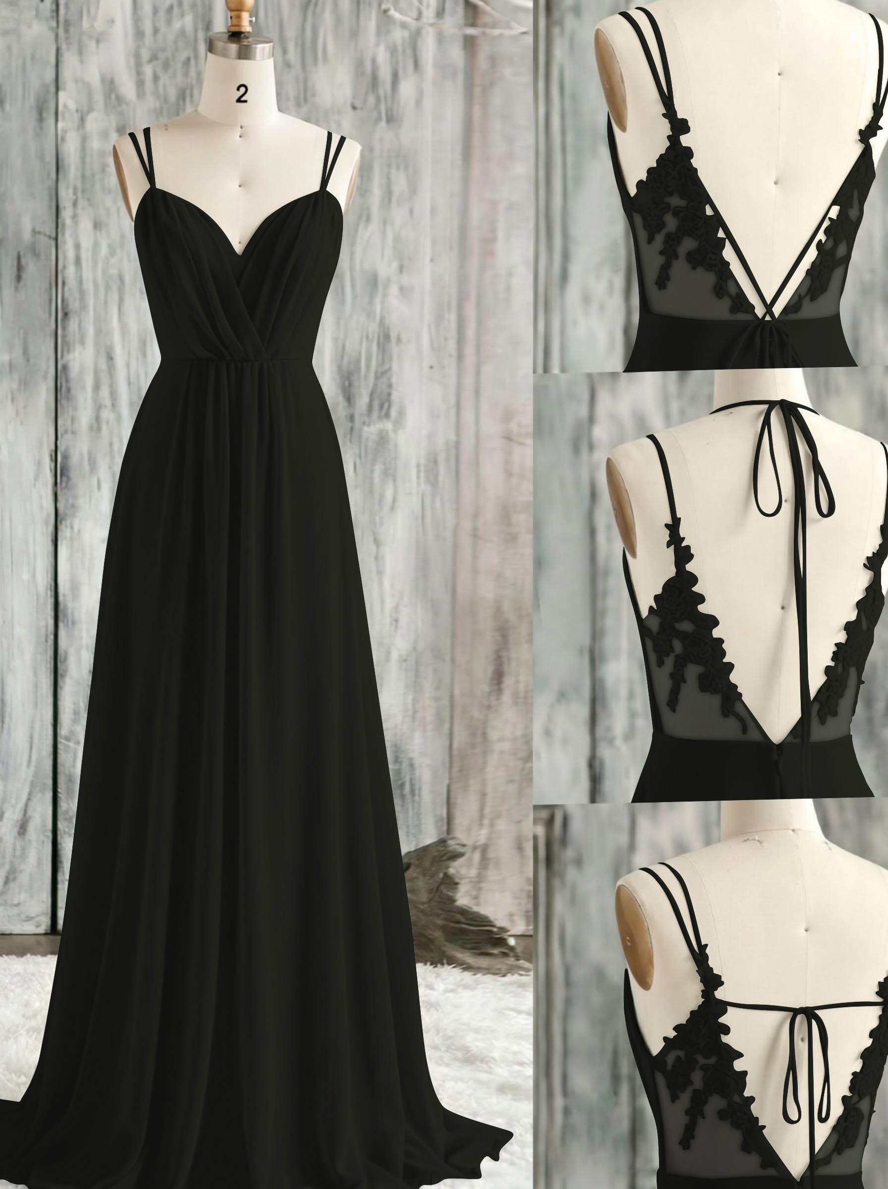 Lace Spaghetti Straps Convertible Bridesmaid Dresses (3 Styles To Wear), product image 178