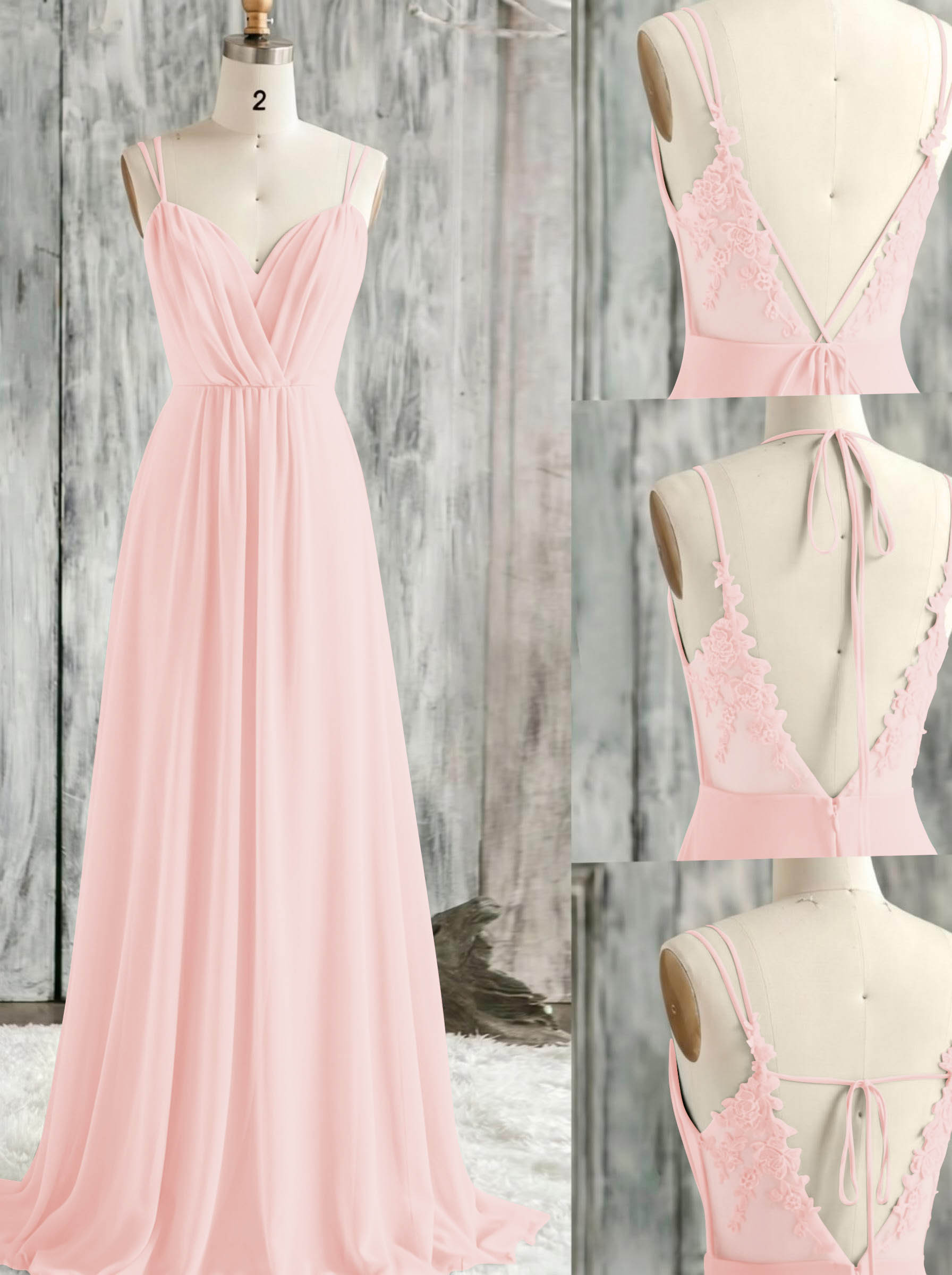 Lace Spaghetti Straps Convertible Bridesmaid Dresses (3 Styles To Wear), product image 76