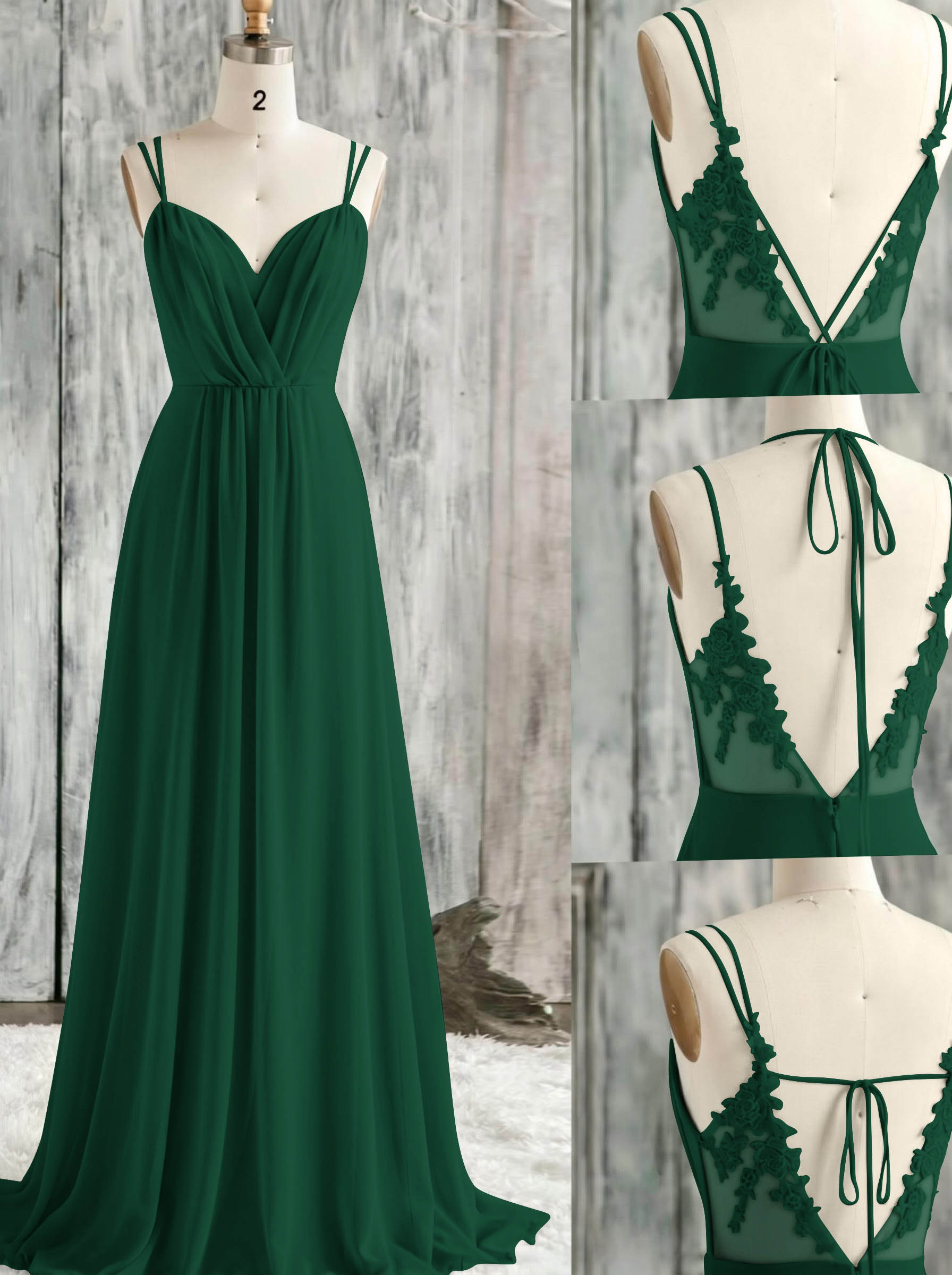 Lace Spaghetti Straps Convertible Bridesmaid Dresses (3 Styles To Wear), product image 121