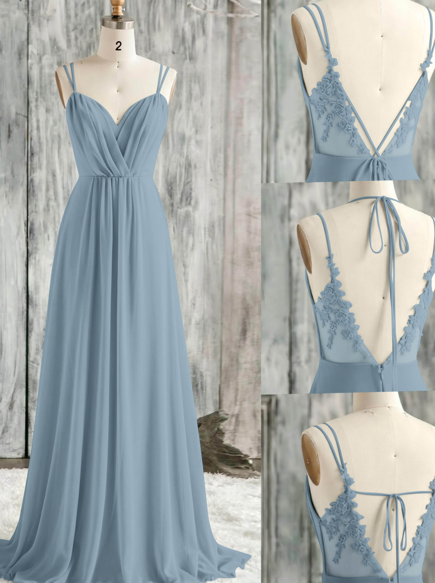 Lace Spaghetti Straps Convertible Bridesmaid Dresses (3 Styles To Wear), product image 10