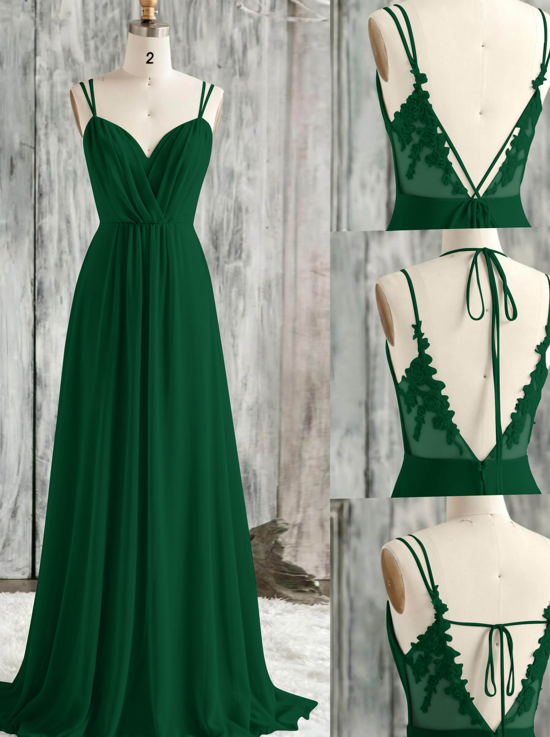 Lace Spaghetti Straps Convertible Bridesmaid Dresses (3 Styles To Wear), product image 196