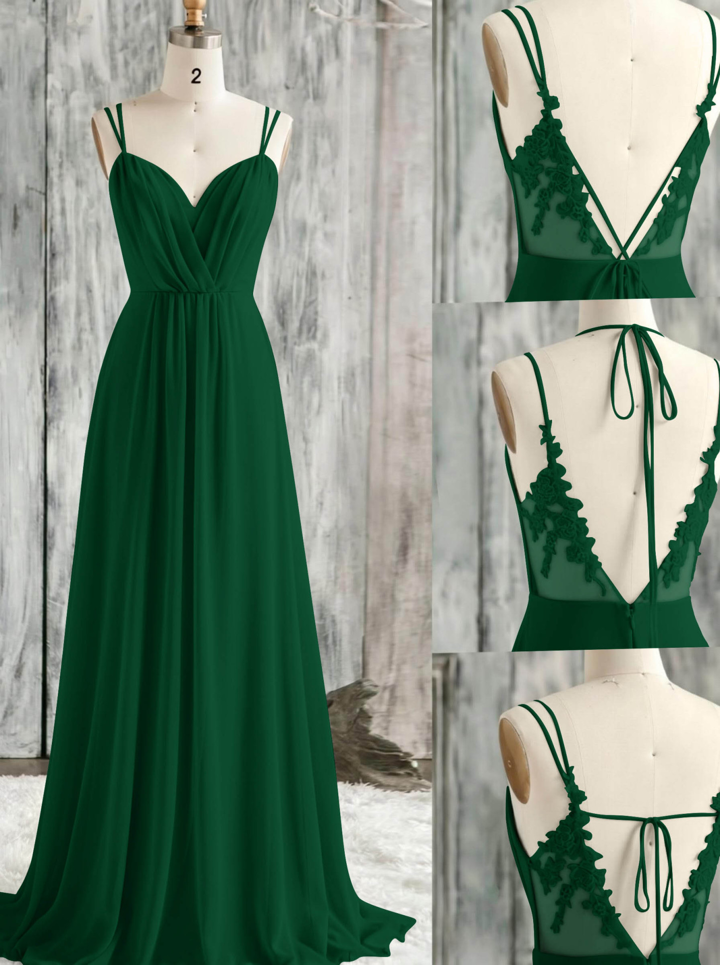 Lace Spaghetti Straps Convertible Bridesmaid Dresses (3 Styles To Wear), product image 196