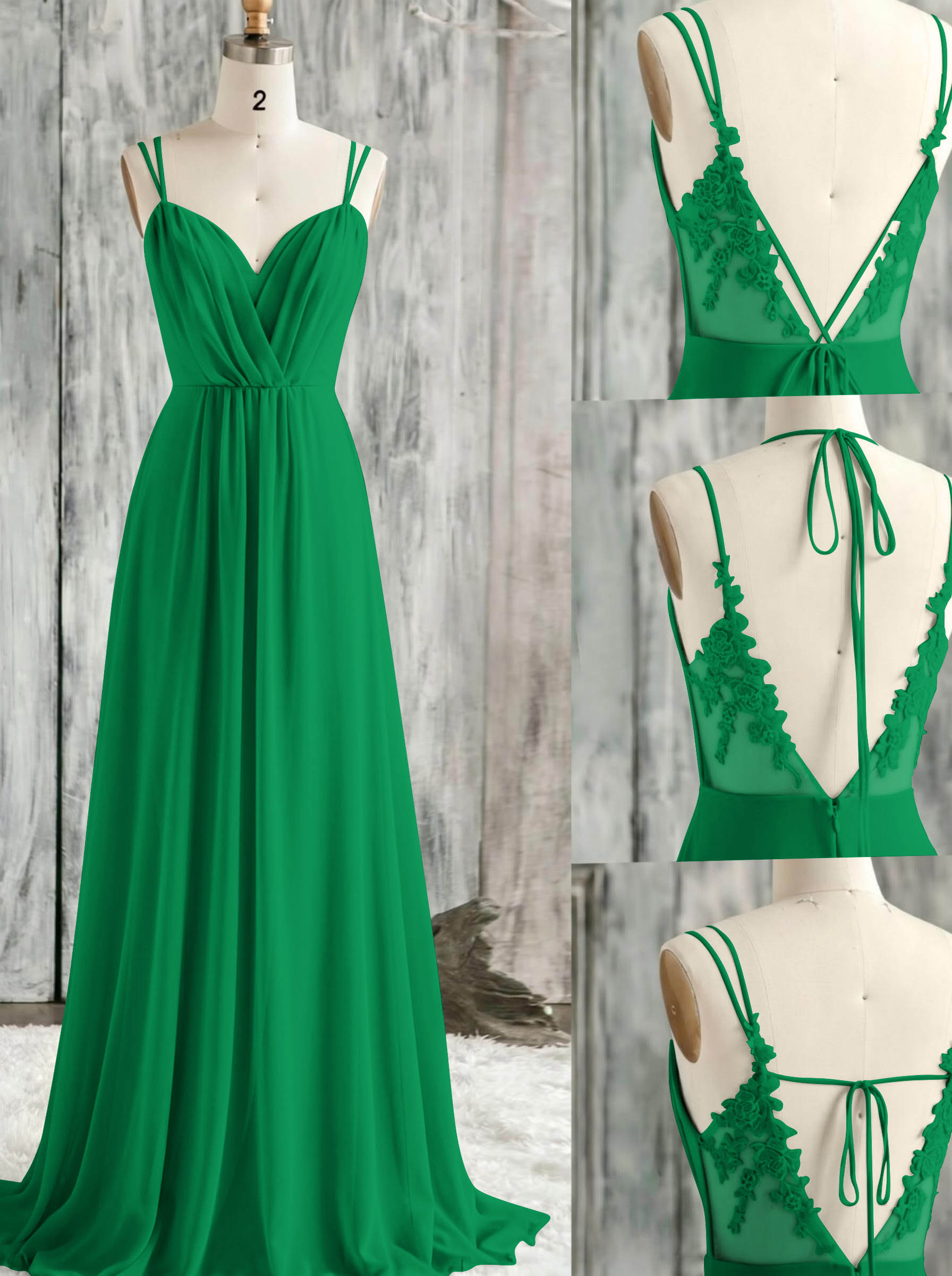Lace Spaghetti Straps Convertible Bridesmaid Dresses (3 Styles To Wear), product image 193