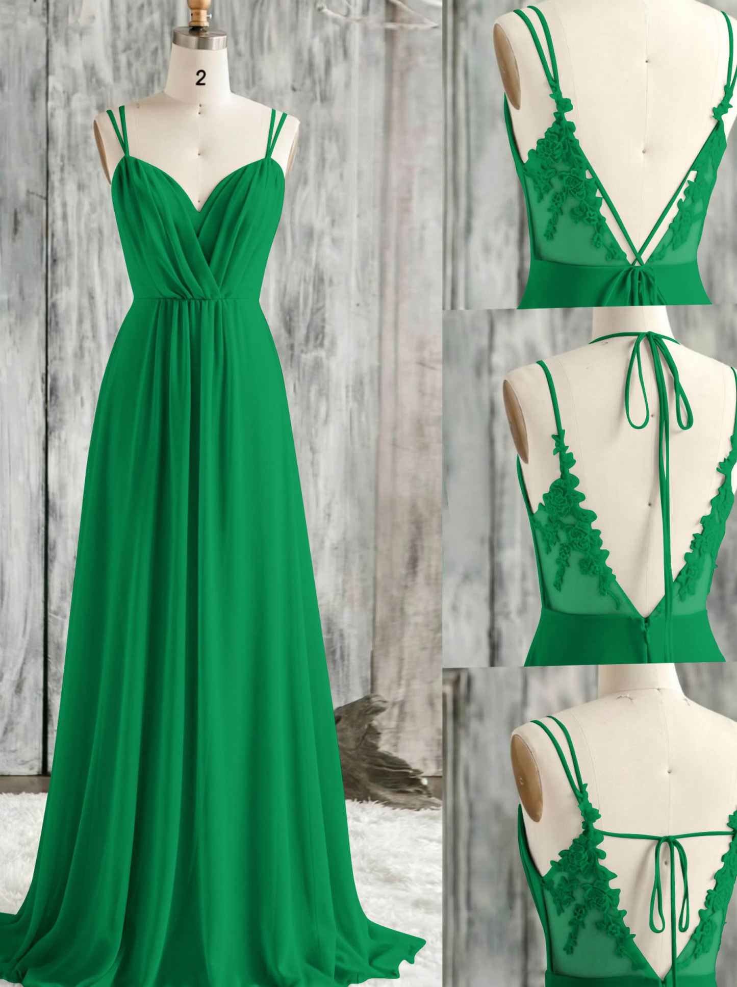 Lace Spaghetti Straps Convertible Bridesmaid Dresses (3 Styles To Wear), product image 193