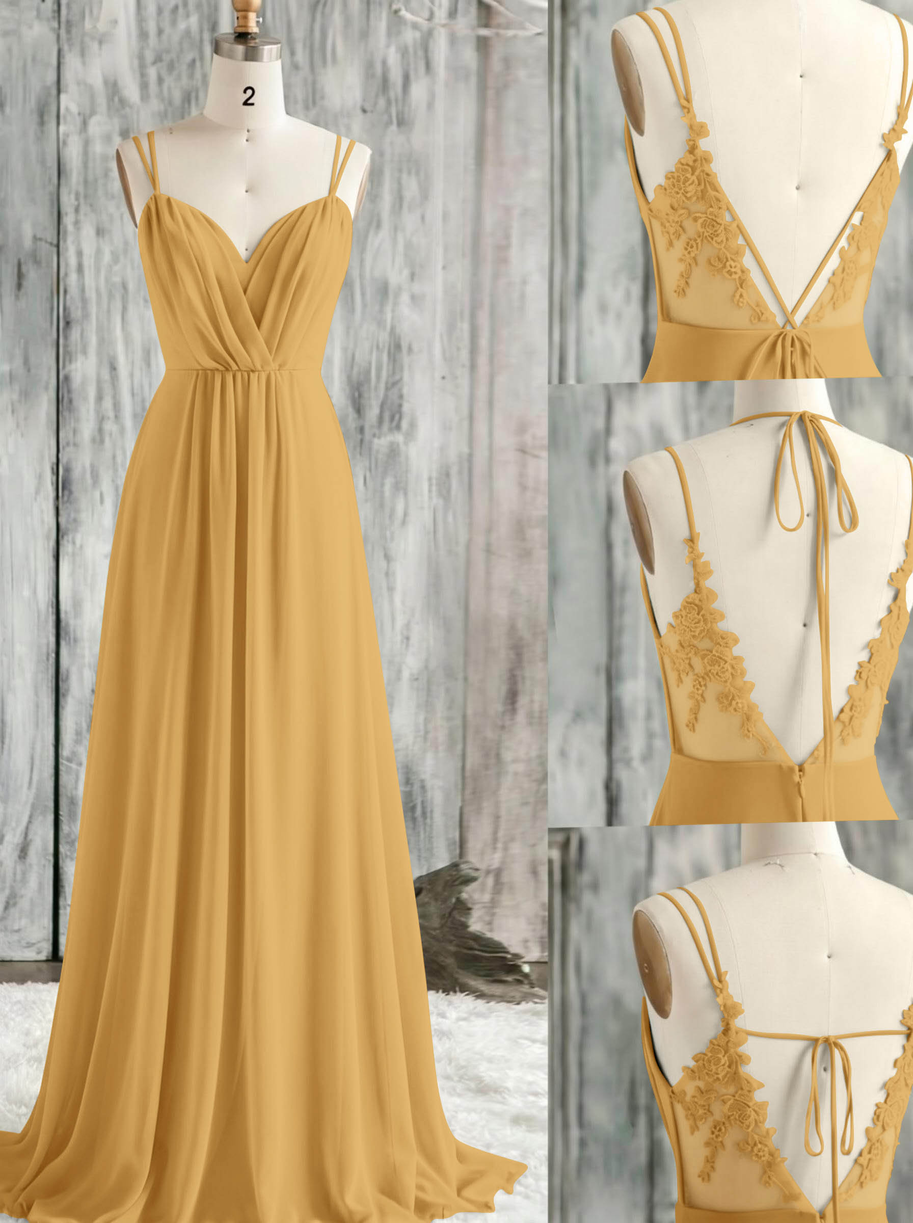 Lace Spaghetti Straps Convertible Bridesmaid Dresses (3 Styles To Wear), product image 154