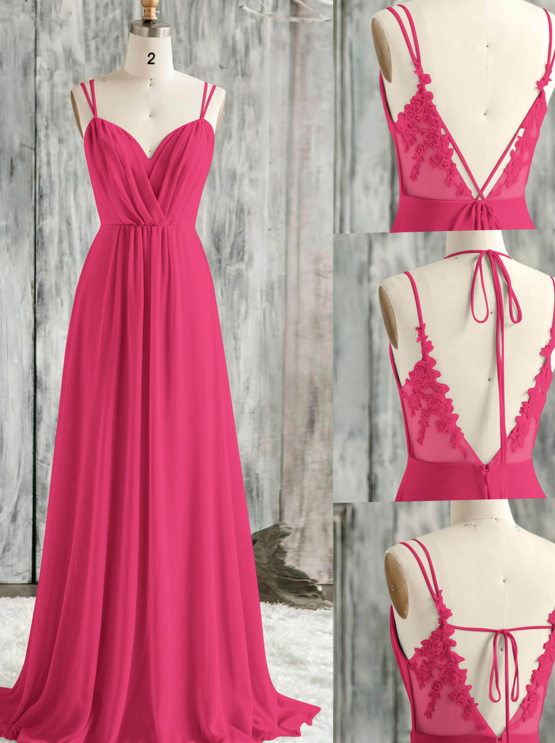 Lace Spaghetti Straps Convertible Bridesmaid Dresses (3 Styles To Wear), product image 112
