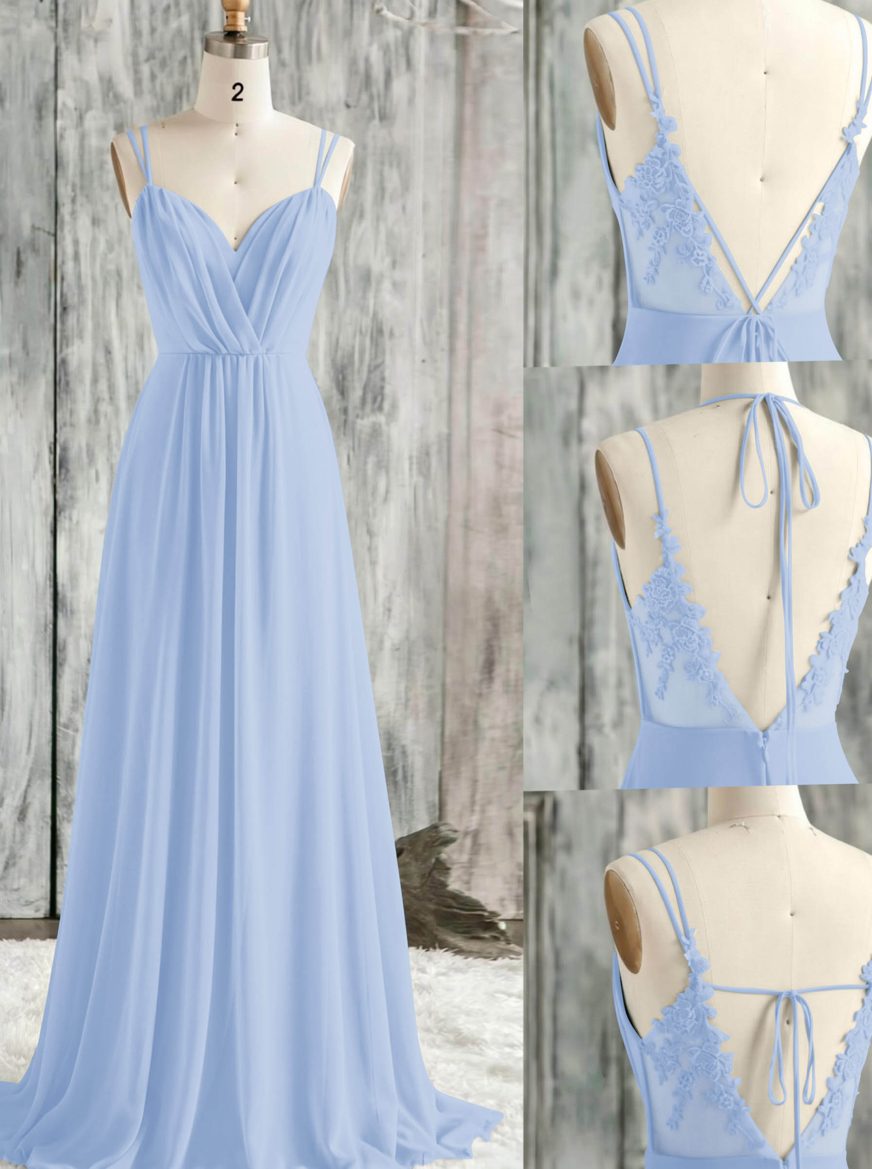 Lace Spaghetti Straps Convertible Bridesmaid Dresses (3 Styles To Wear), product image 97