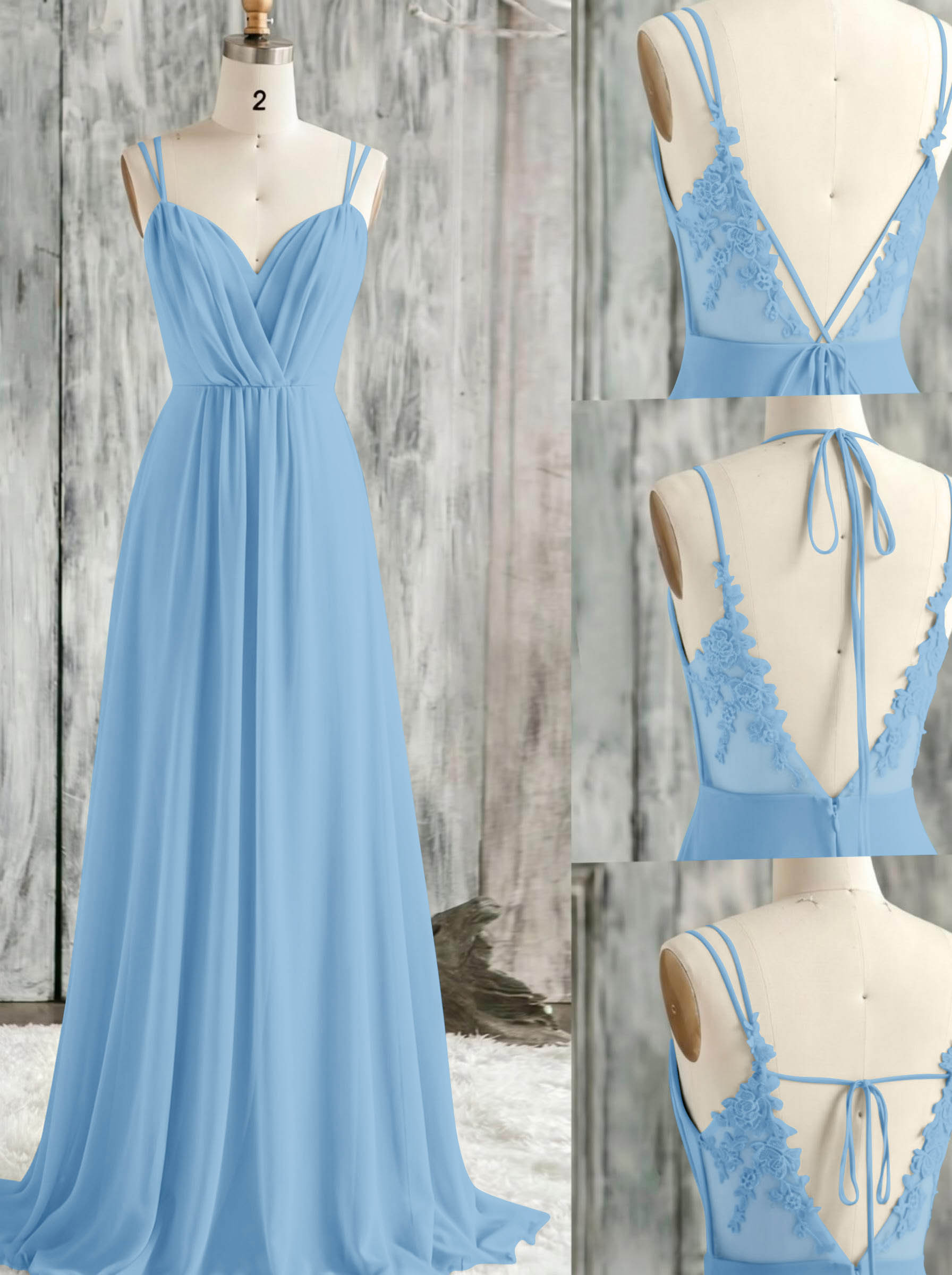 Lace Spaghetti Straps Convertible Bridesmaid Dresses (3 Styles To Wear), product image 31