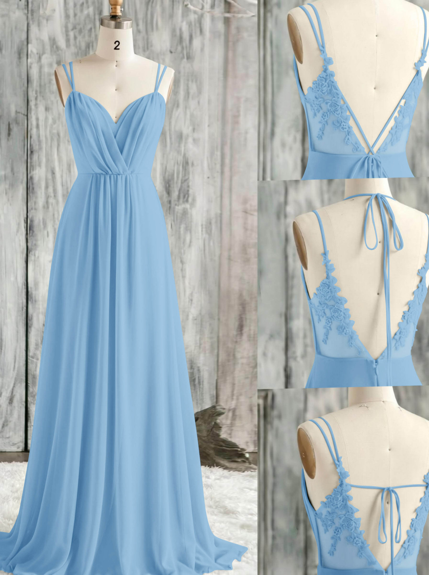 Lace Spaghetti Straps Convertible Bridesmaid Dresses (3 Styles To Wear), product image 31
