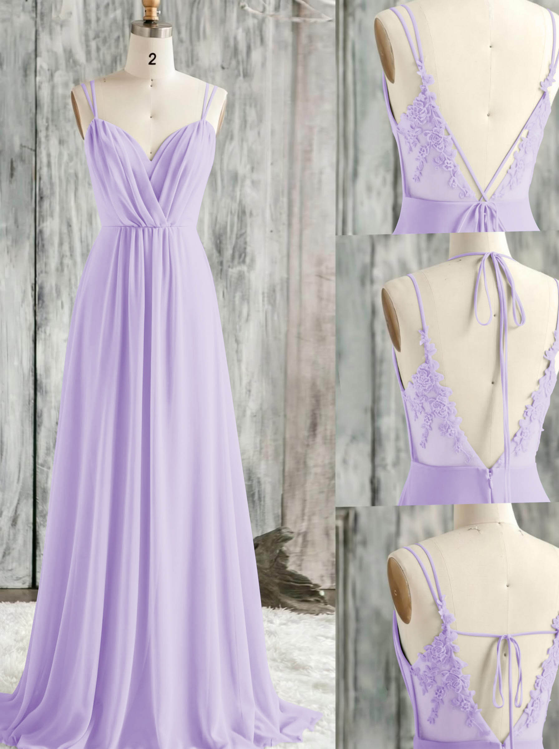 Lace Spaghetti Straps Convertible Bridesmaid Dresses (3 Styles To Wear), product image 94