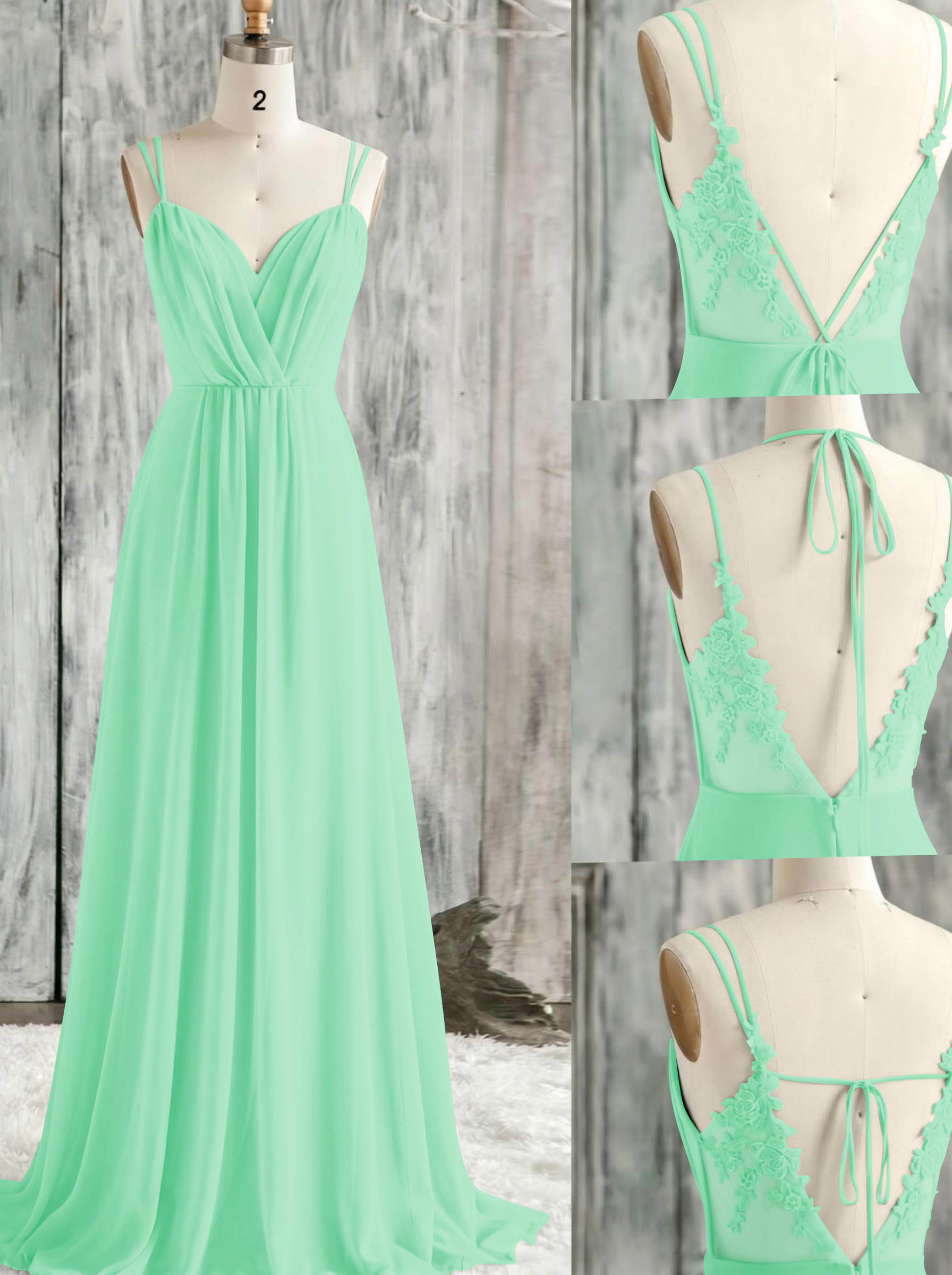 Lace Spaghetti Straps Convertible Bridesmaid Dresses (3 Styles To Wear), product image 139