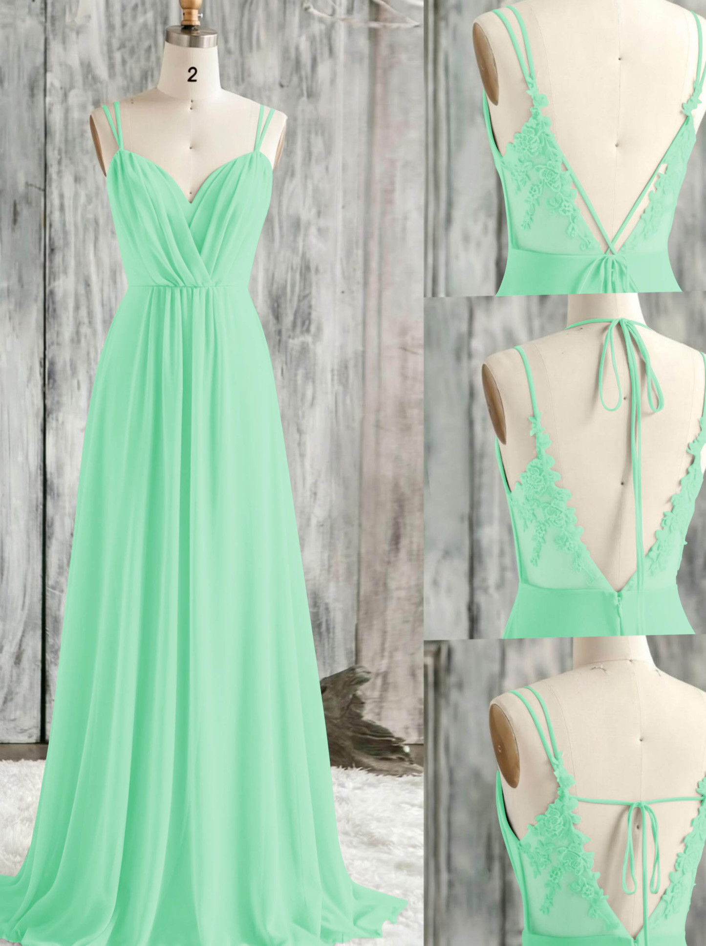 Lace Spaghetti Straps Convertible Bridesmaid Dresses (3 Styles To Wear), product image 139