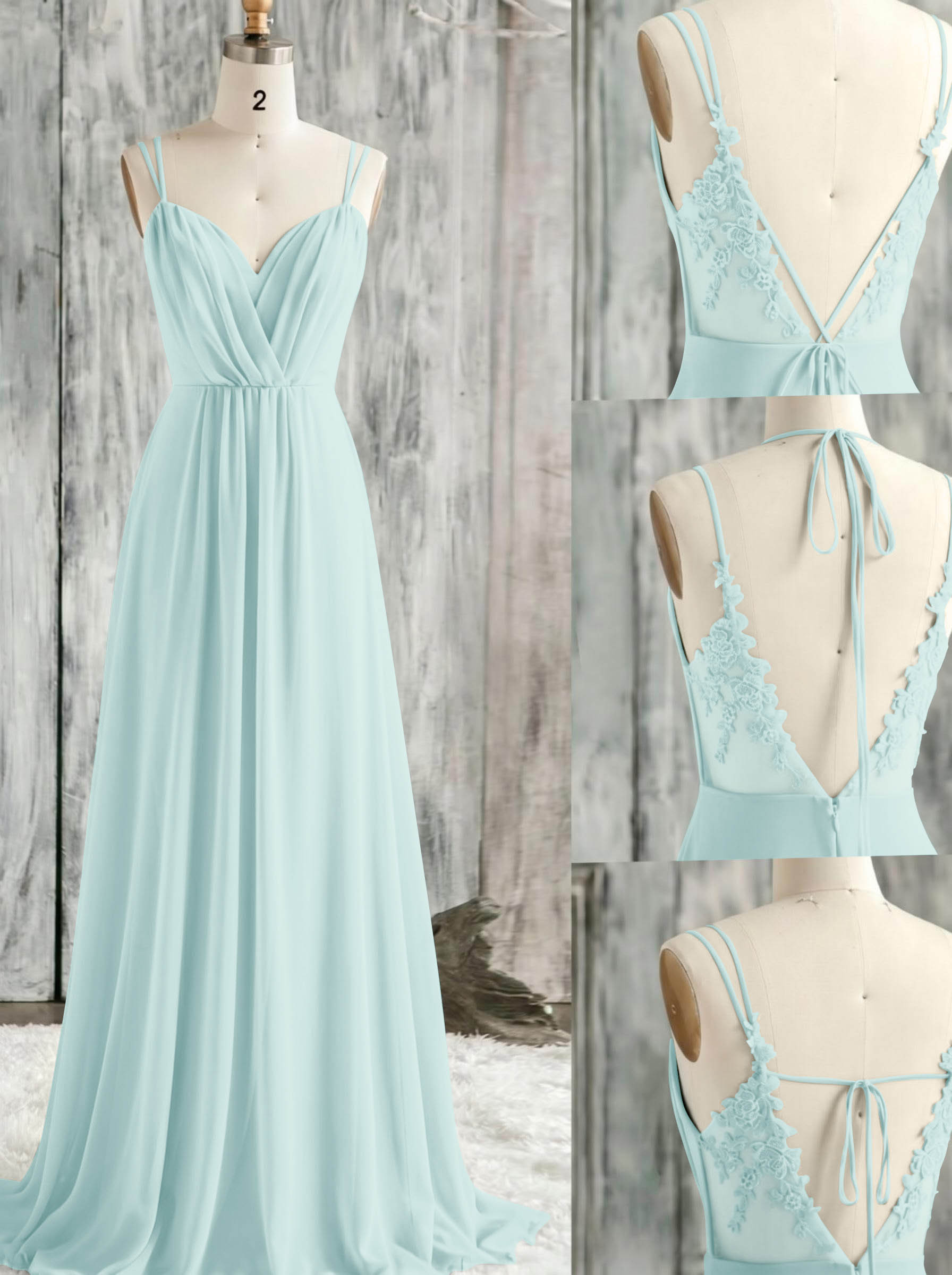 Lace Spaghetti Straps Convertible Bridesmaid Dresses (3 Styles To Wear), product image 37