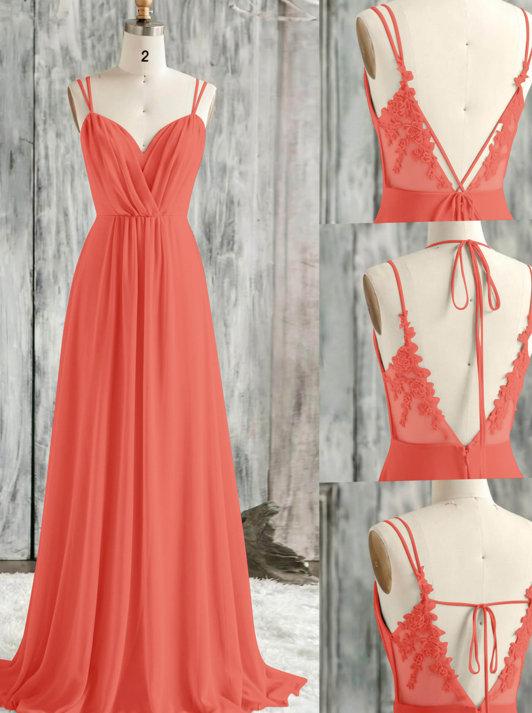 Lace Spaghetti Straps Convertible Bridesmaid Dresses (3 Styles To Wear), product image 160