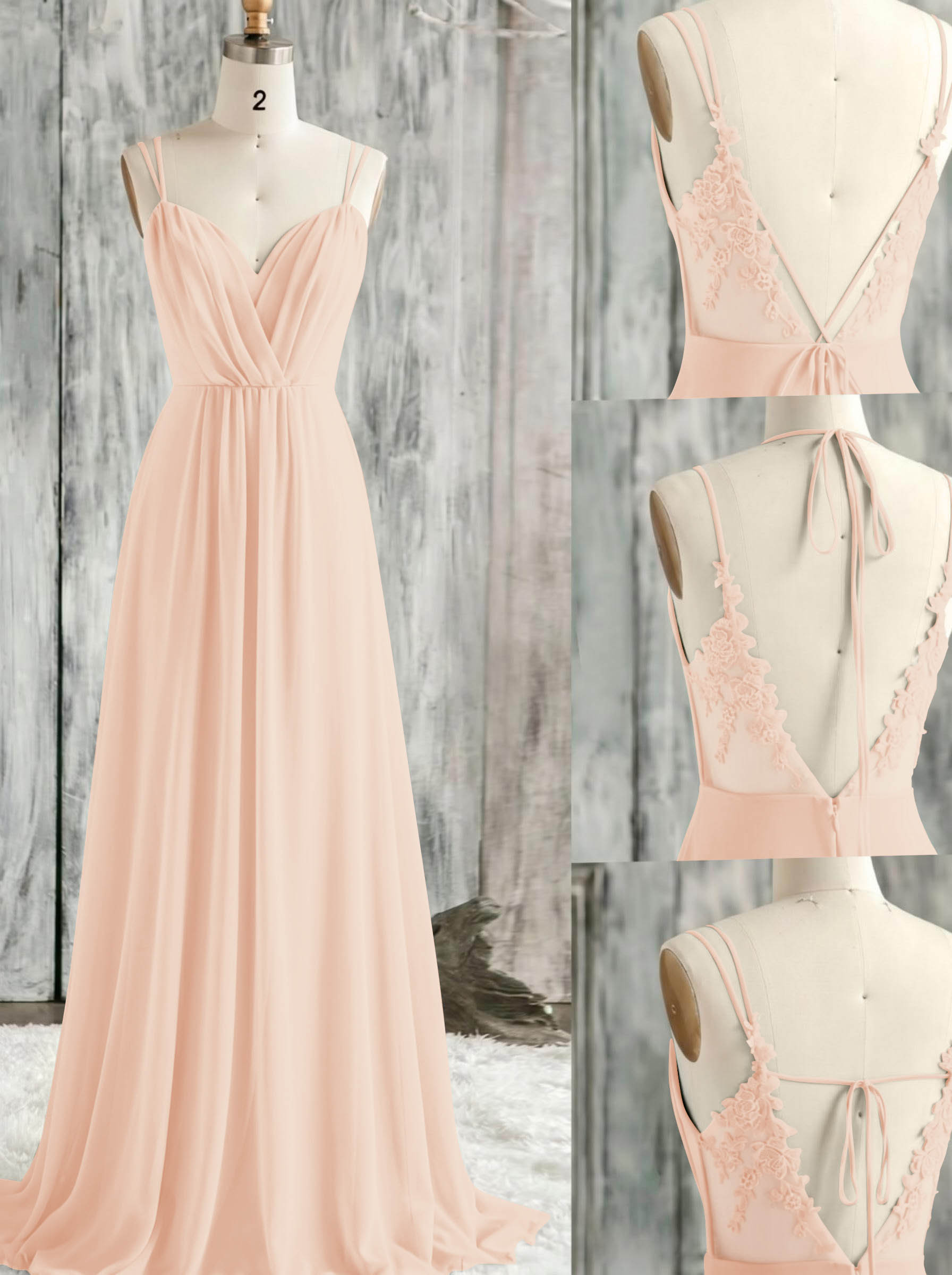 Lace Spaghetti Straps Convertible Bridesmaid Dresses (3 Styles To Wear), product image 64