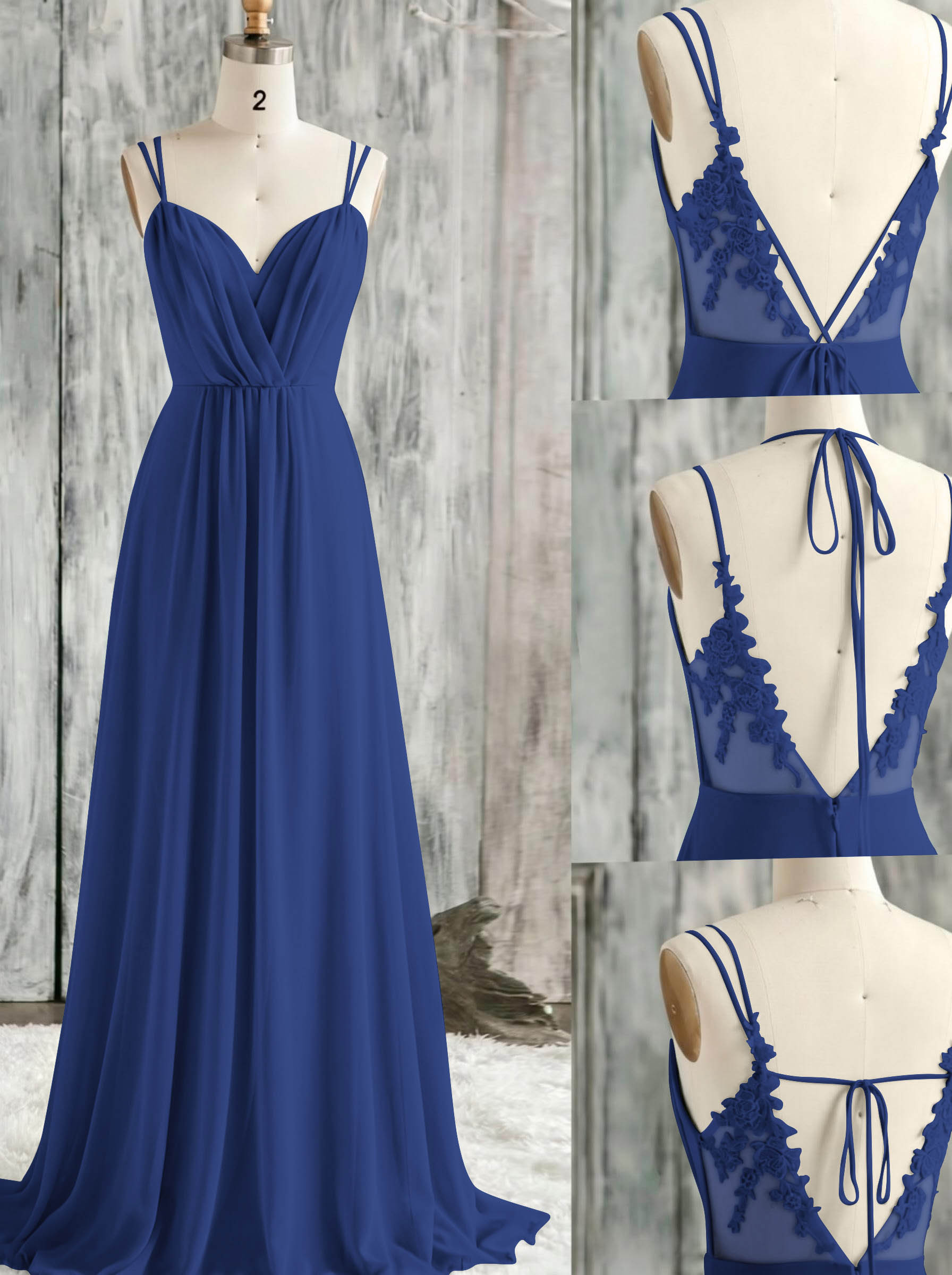Lace Spaghetti Straps Convertible Bridesmaid Dresses (3 Styles To Wear), product image 22