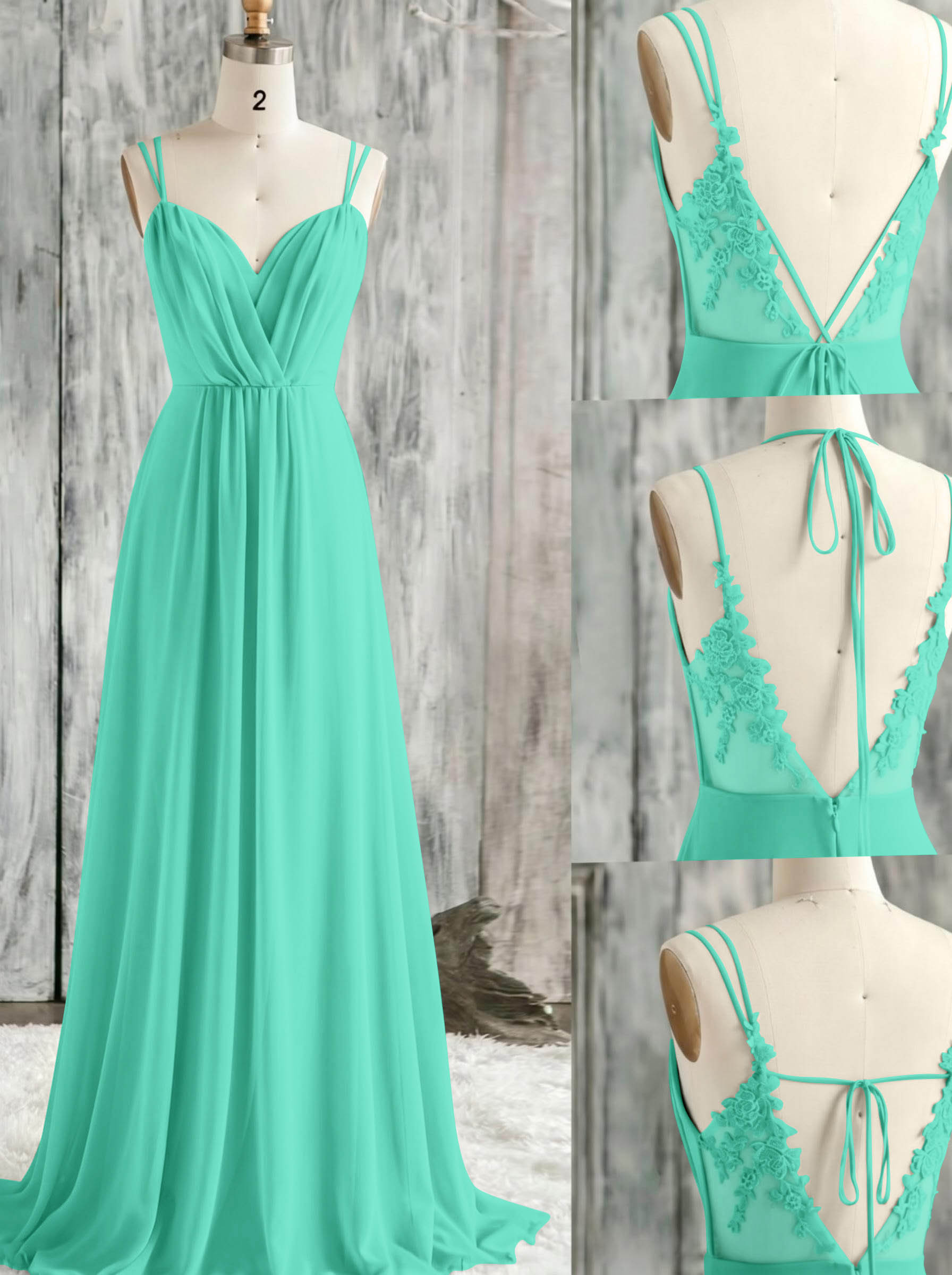 Lace Spaghetti Straps Convertible Bridesmaid Dresses (3 Styles To Wear), product image 142