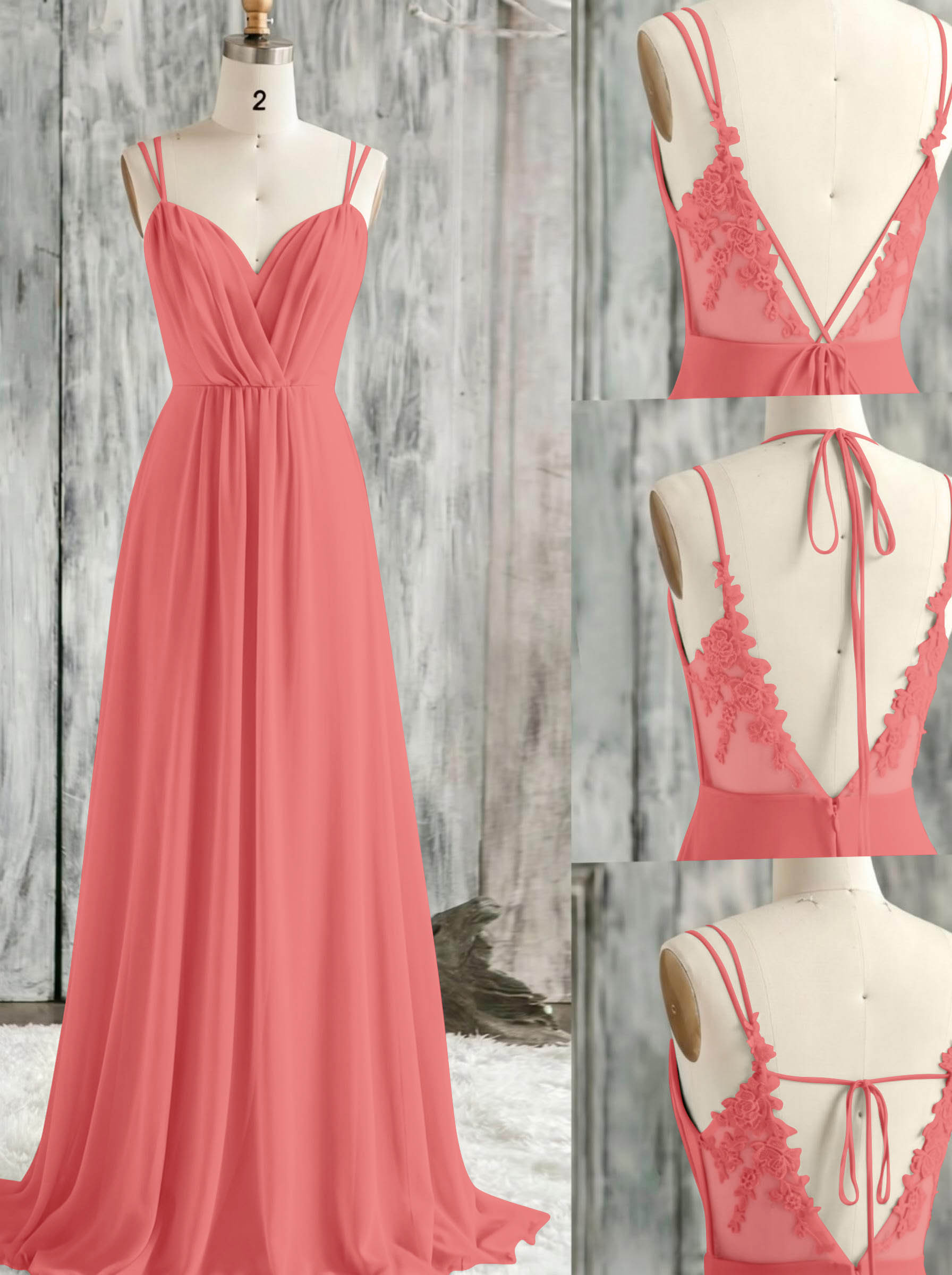 Lace Spaghetti Straps Convertible Bridesmaid Dresses (3 Styles To Wear), product image 58