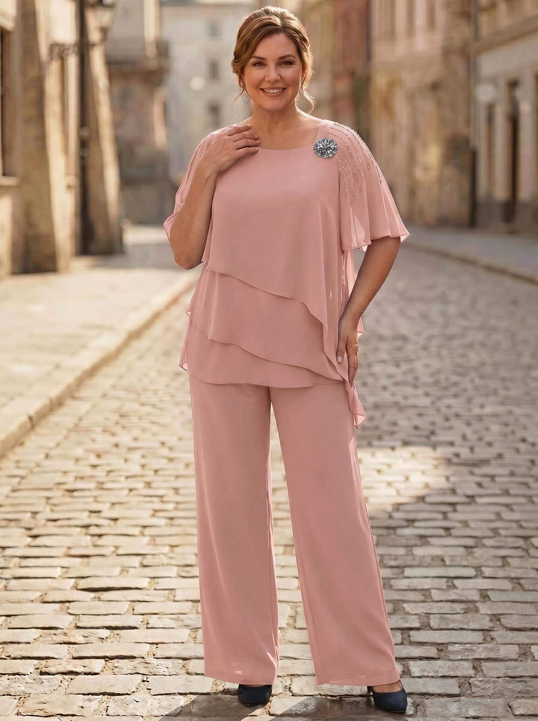 Jumpsuit/Pantsuit Asymmetrical Chiffon Mother Of The Bride Dresses