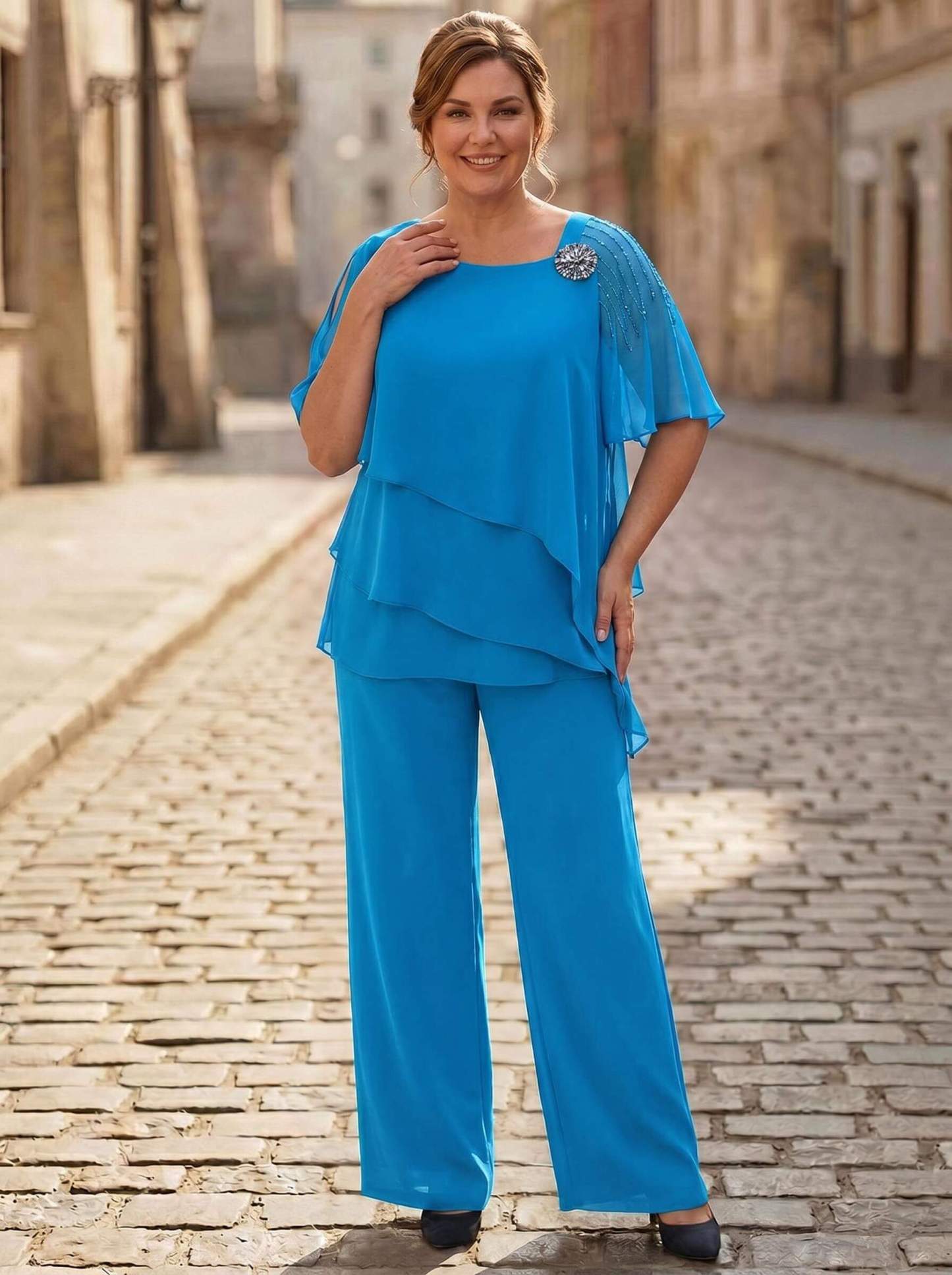 Jumpsuit/Pantsuit Asymmetrical Chiffon Mother Of The Bride Dresses