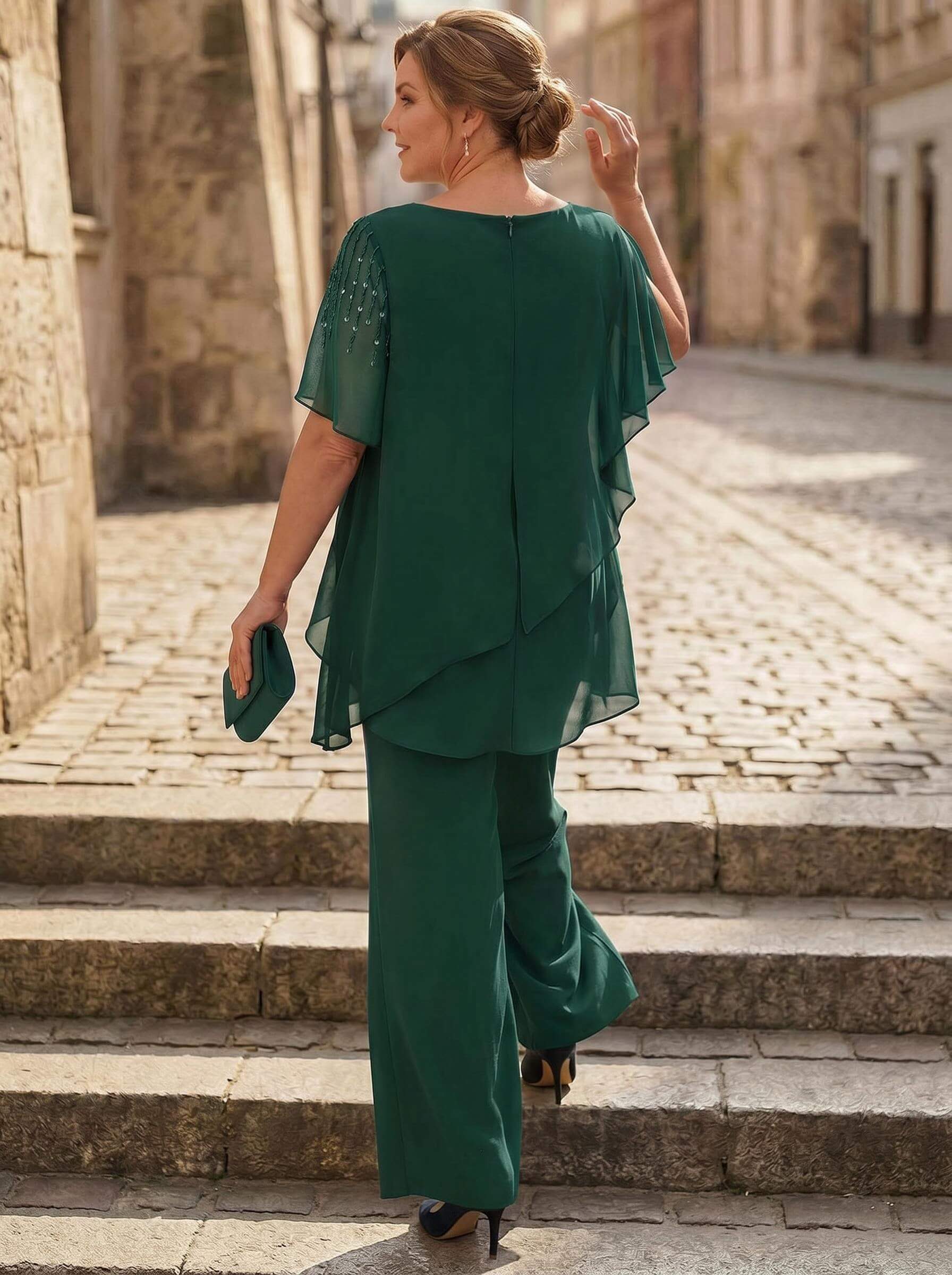 Jumpsuit/Pantsuit Asymmetrical Chiffon Mother Of The Bride Dresses
