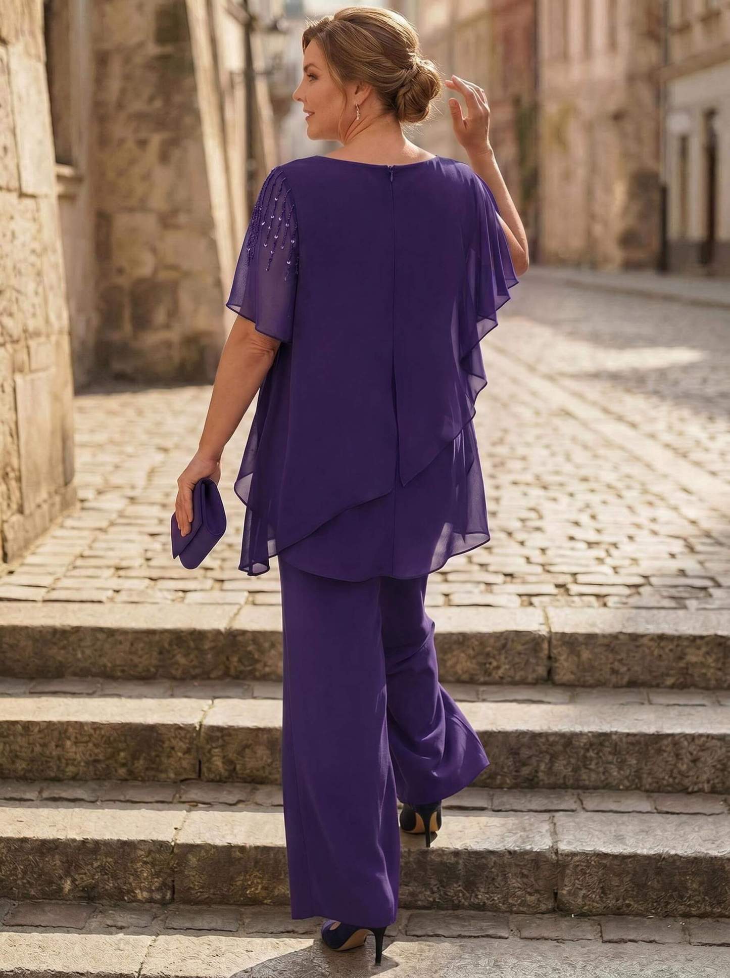 Jumpsuit/Pantsuit Asymmetrical Chiffon Mother Of The Bride Dresses