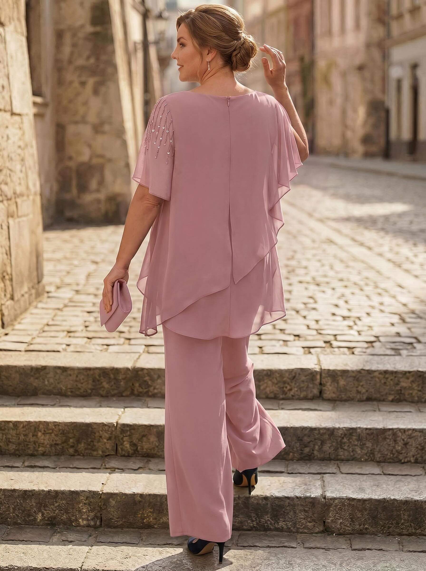 Jumpsuit/Pantsuit Asymmetrical Chiffon Mother Of The Bride Dresses