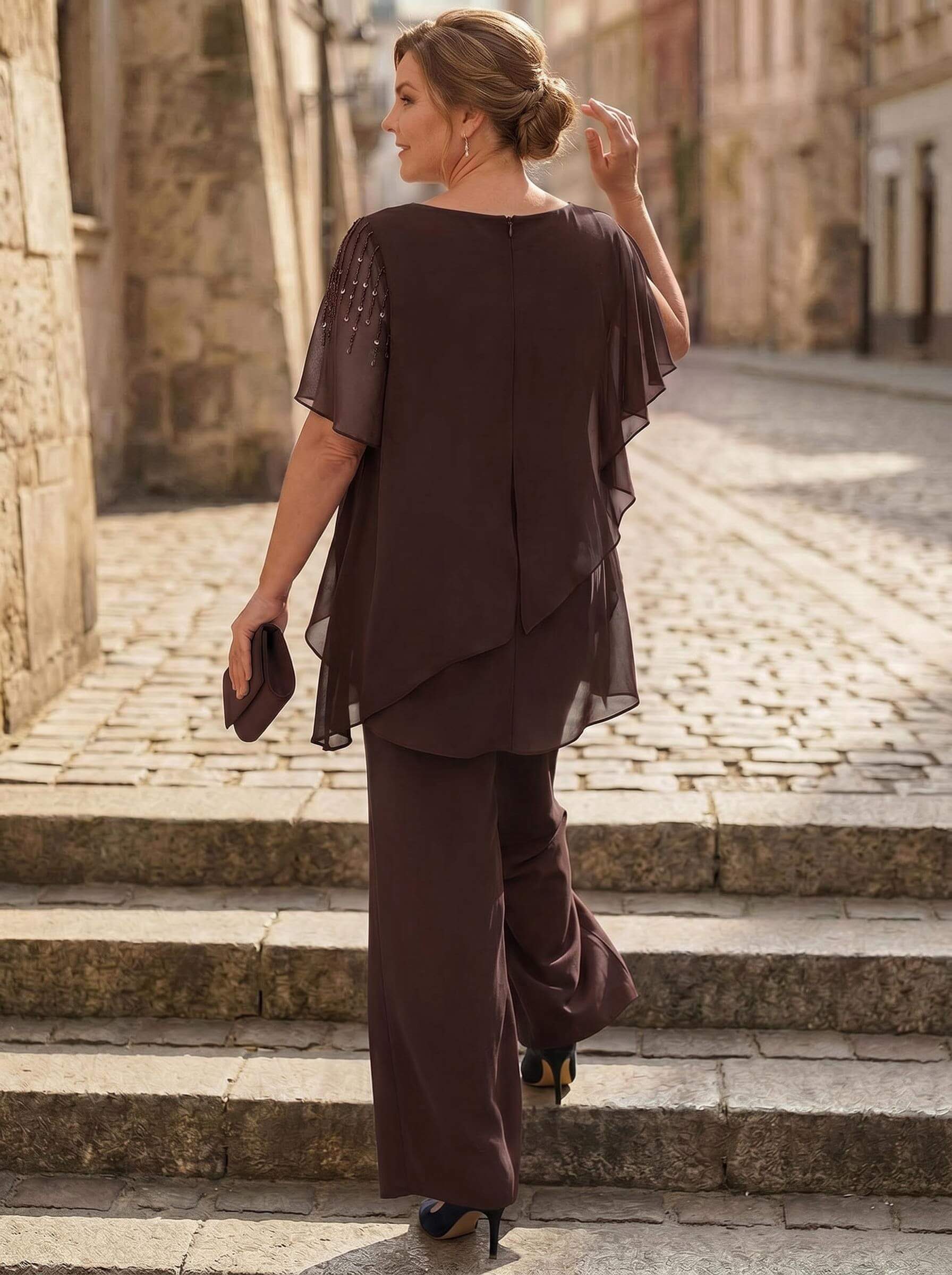 Jumpsuit/Pantsuit Asymmetrical Chiffon Mother Of The Bride Dresses