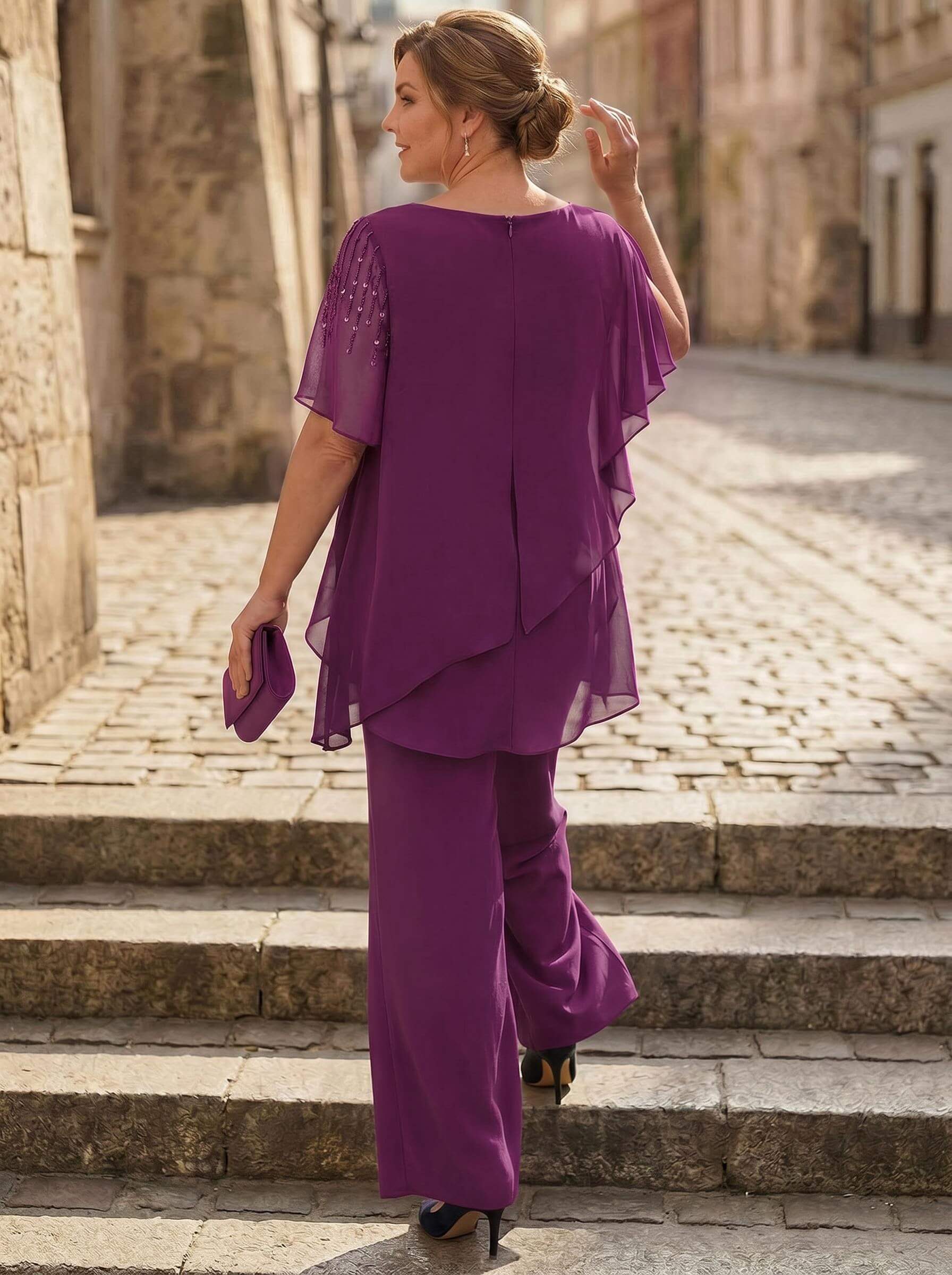 Jumpsuit/Pantsuit Asymmetrical Chiffon Mother Of The Bride Dresses